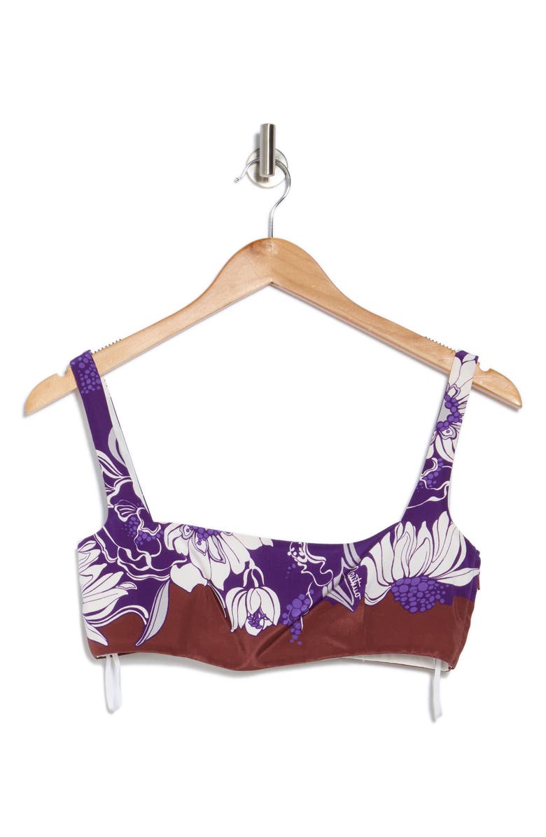 Valentino Garavani Floral Silk Crop Top, Alternate, color, Prism Violet