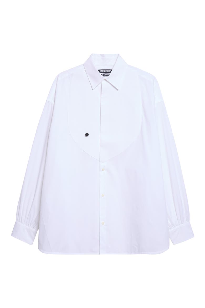 La Chemise Poisson Stretch Cotton Poplin Shirt, Main, color, WHITE