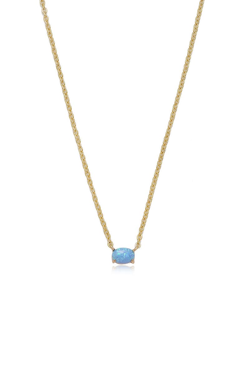 Blue Opal Pendant Necklace, Alternate, color, GOLD