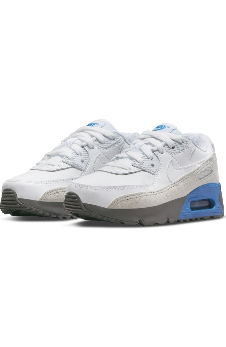 Nike Kids' Air Max 90 Sneaker, Main, color, White/ White/ Grey/ Pewter