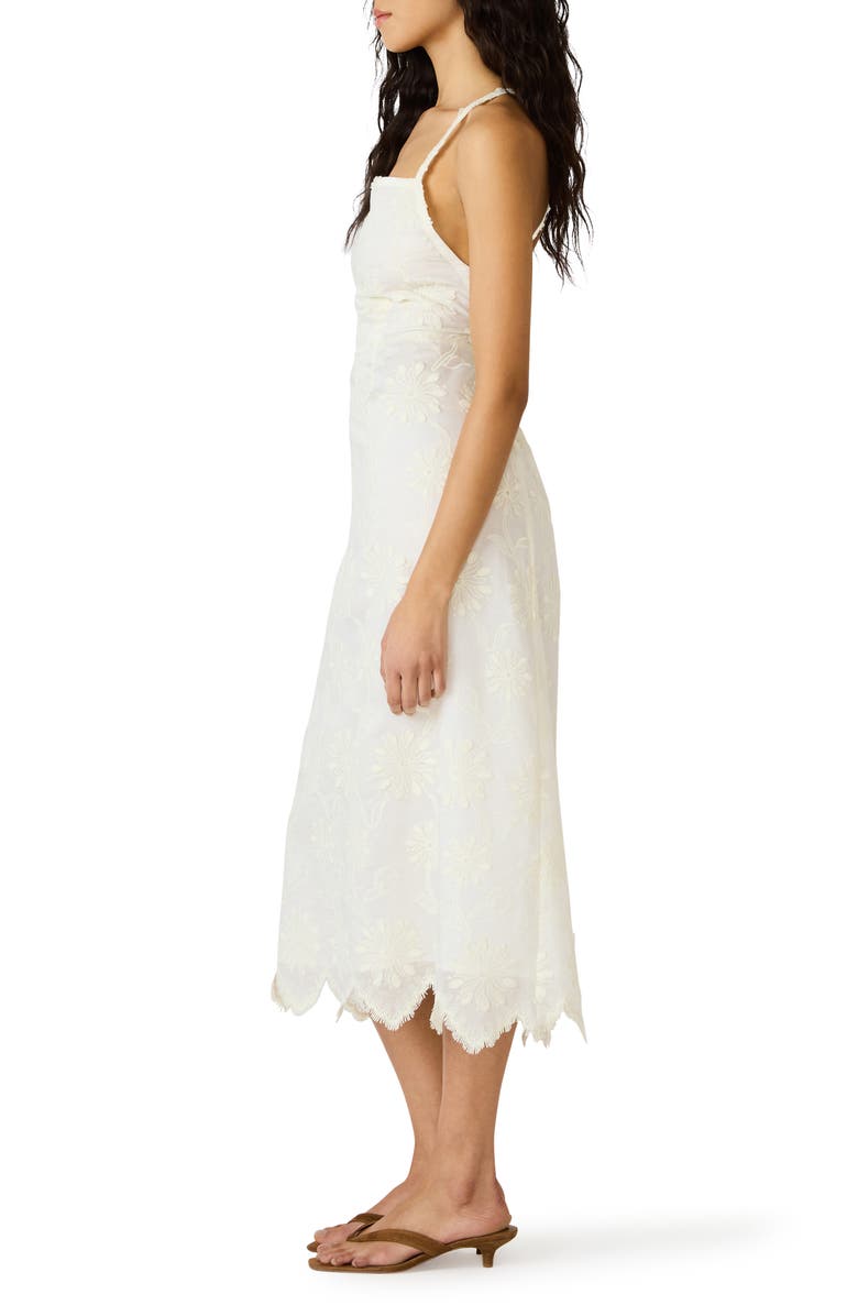 Steve Madden Riyan Embroidered Sleeveless Midi Dress, Alternate, color, Cream