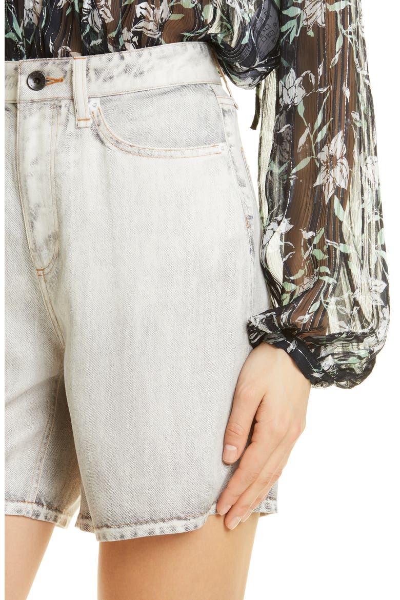 Maya Liquid High Waist Denim Shorts, Alternate, color, BLACK BLEACH
