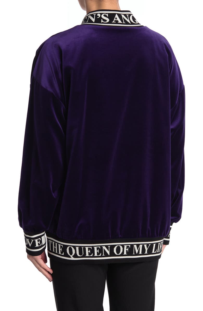 Dolce&Gabbana Felpa Scollo Velvet Pullover Sweater, Alternate, color,