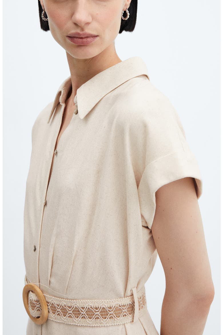 Belted Shirtdress, Alternate, color, ECRU