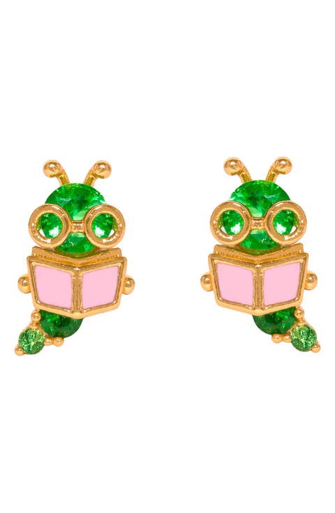 Bookworm Stud Earrings