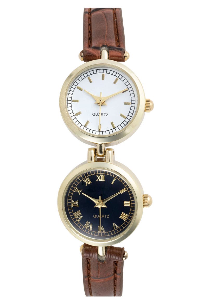Two Face Watch, 20mm, Main, color, BROWN