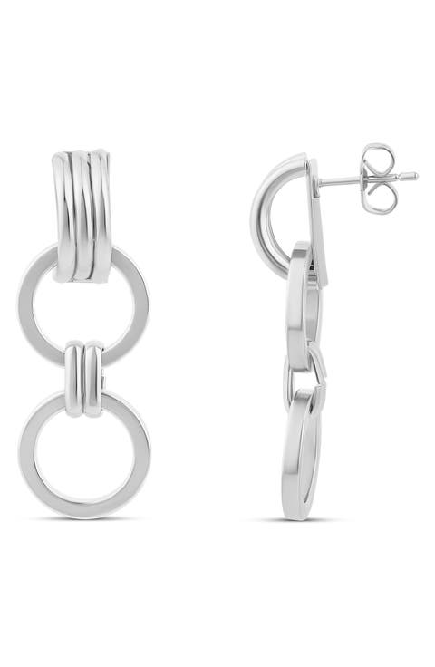 Round Link Drop Earrings