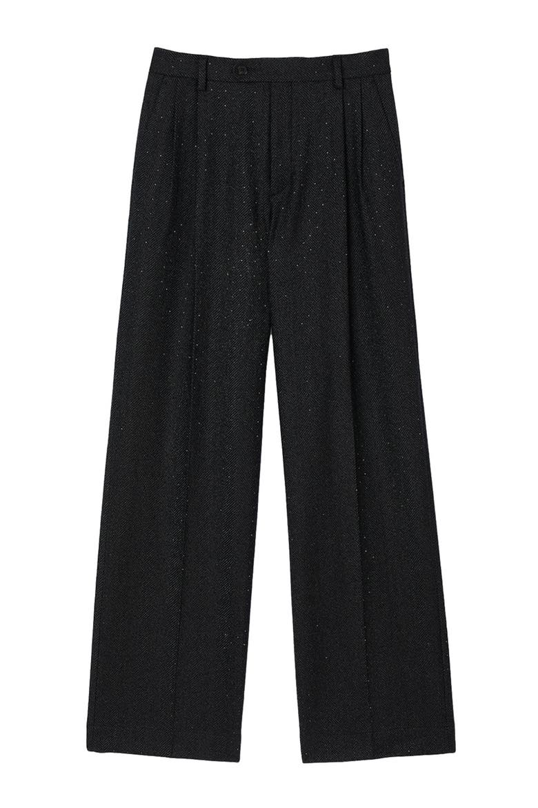 Striped trousers, Alternate, color, Dark grey