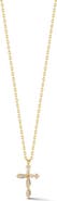 SPHERA MILANO Baguette Cubic Zirconia Cross Pendant Necklace