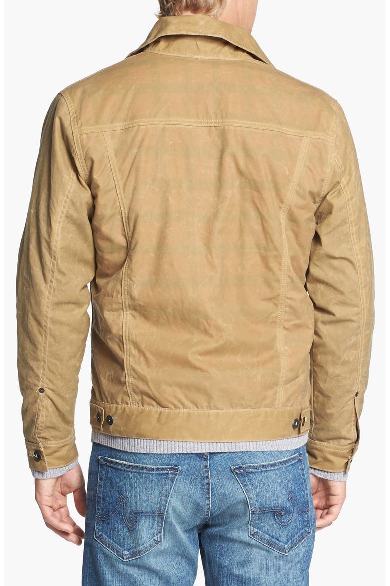 'Cruiser' Waxed Cotton Jacket, Alternate, color, TAN/ RED PLAID
