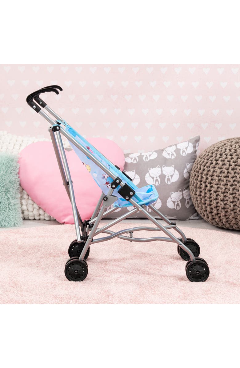 Bayer Design Bayer Buggy Umbrella Stroller - Blue & Cows, Accessory for Dolls Up to 18", Foldable, Playful Design, Seat Belt, Kids Toy, Ages 3+, Alternate, color, Multicolored