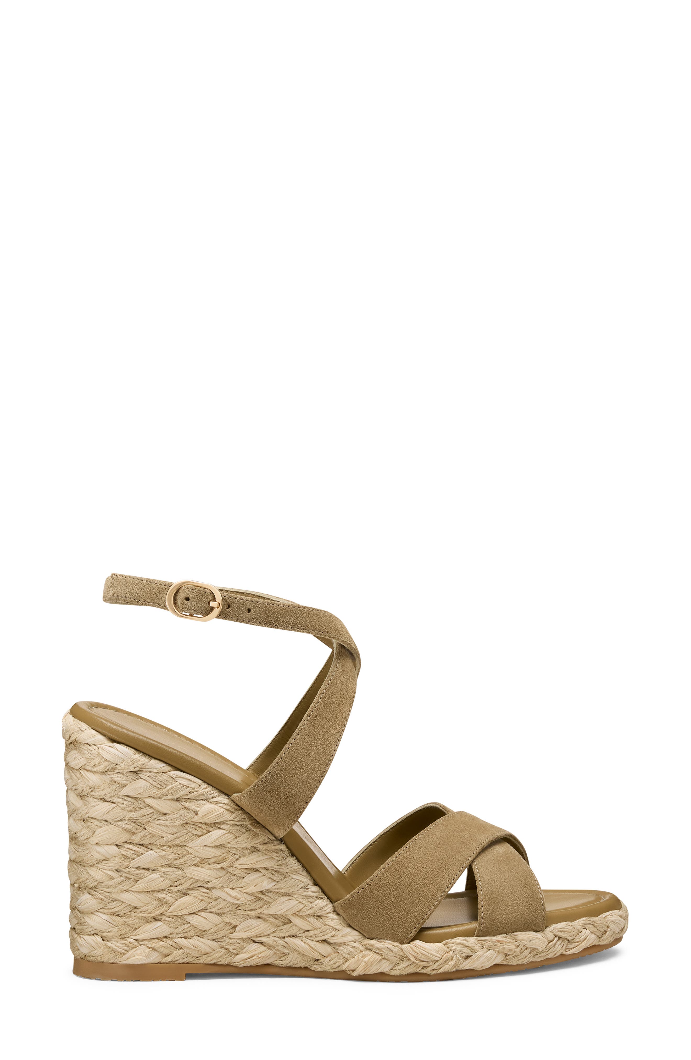 Alyssa Ankle Strap Wedge Sandal, Alternate, color, GOLDEN OLIVE