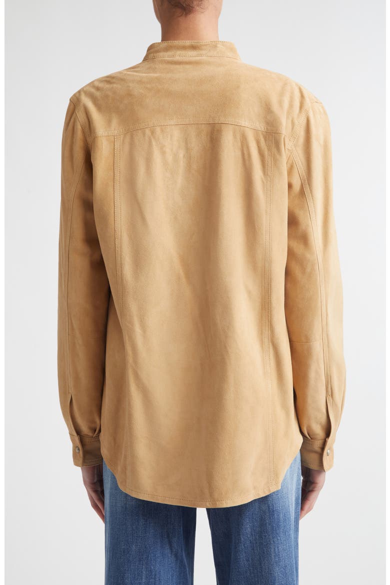 Lambskin Suede Overshirt, Alternate, color, CAMEL