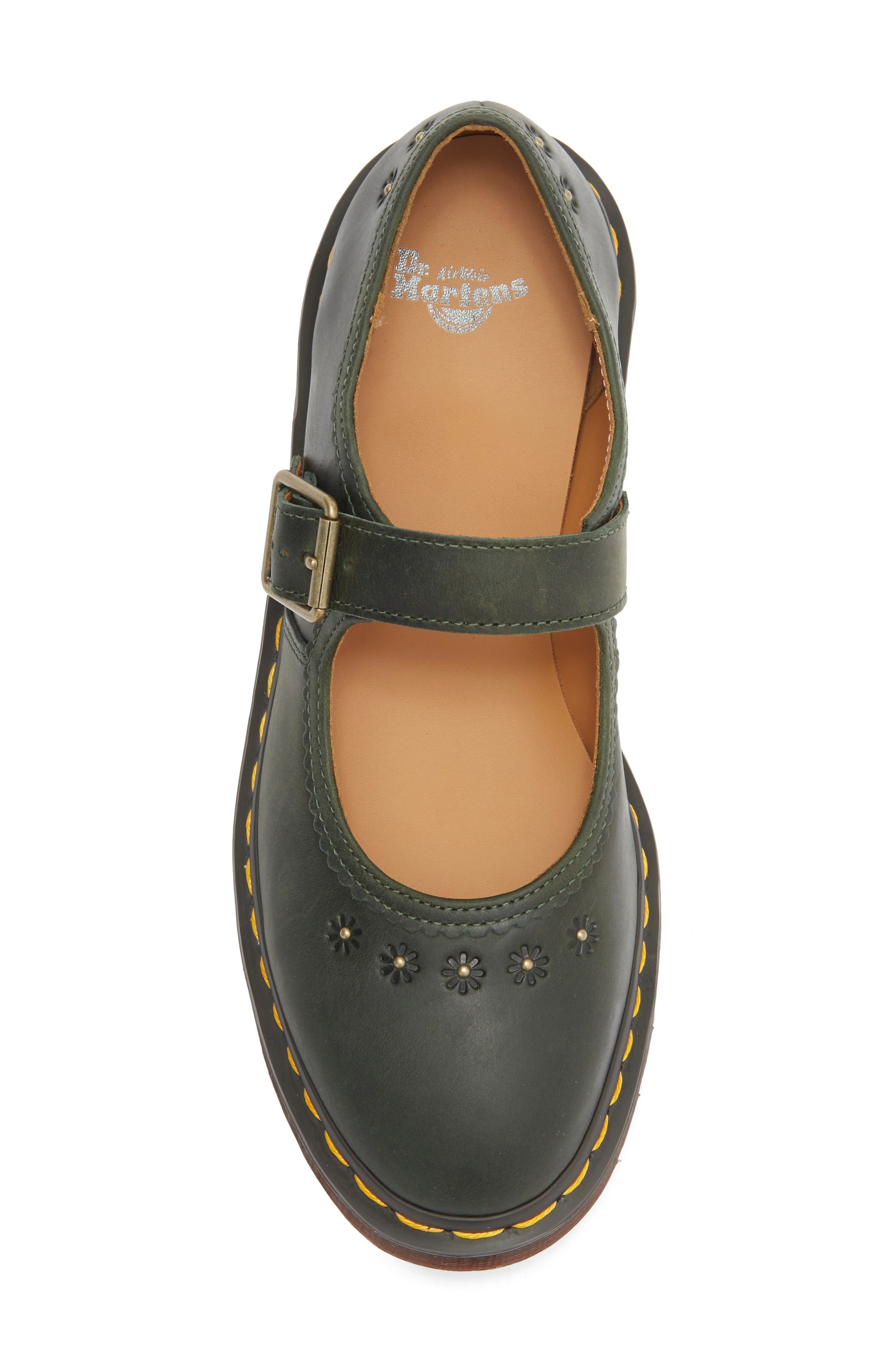 Dr. Martens Flower Mary Jane Flat, Alternate, color, Dms Green
