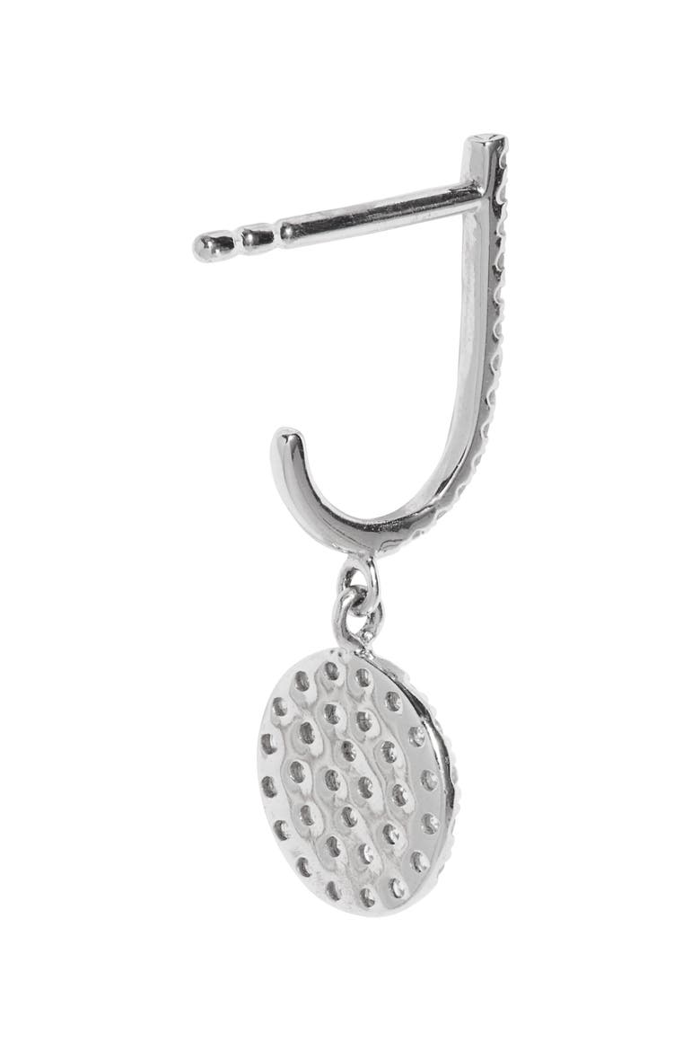 Diamond Pavè Disc Drop Earrings, Alternate, color, WHITE