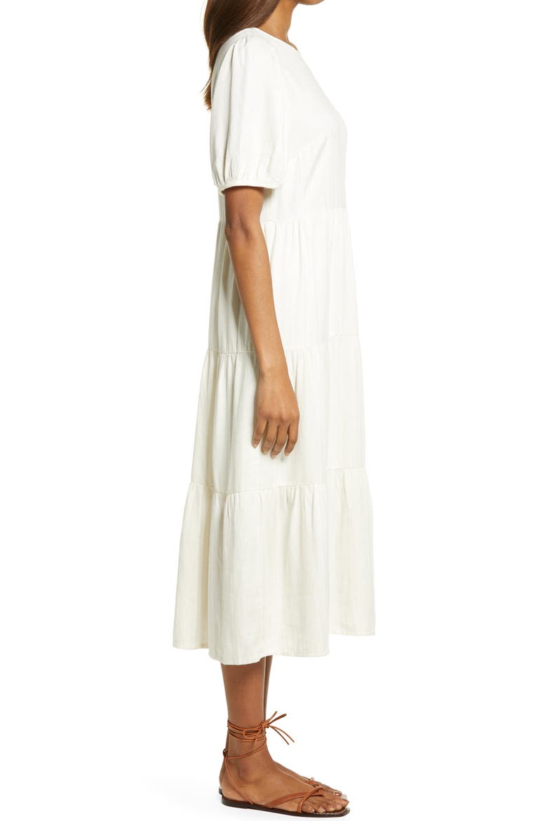 Tiered Dress, Alternate, color, IVORY- STONE