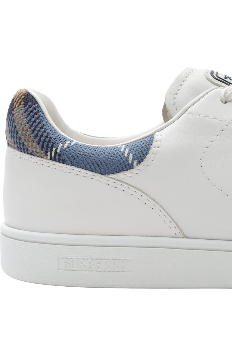 Burberry Leather Set Sneakers, Alternate, color, Porcelain White/Wave Blue