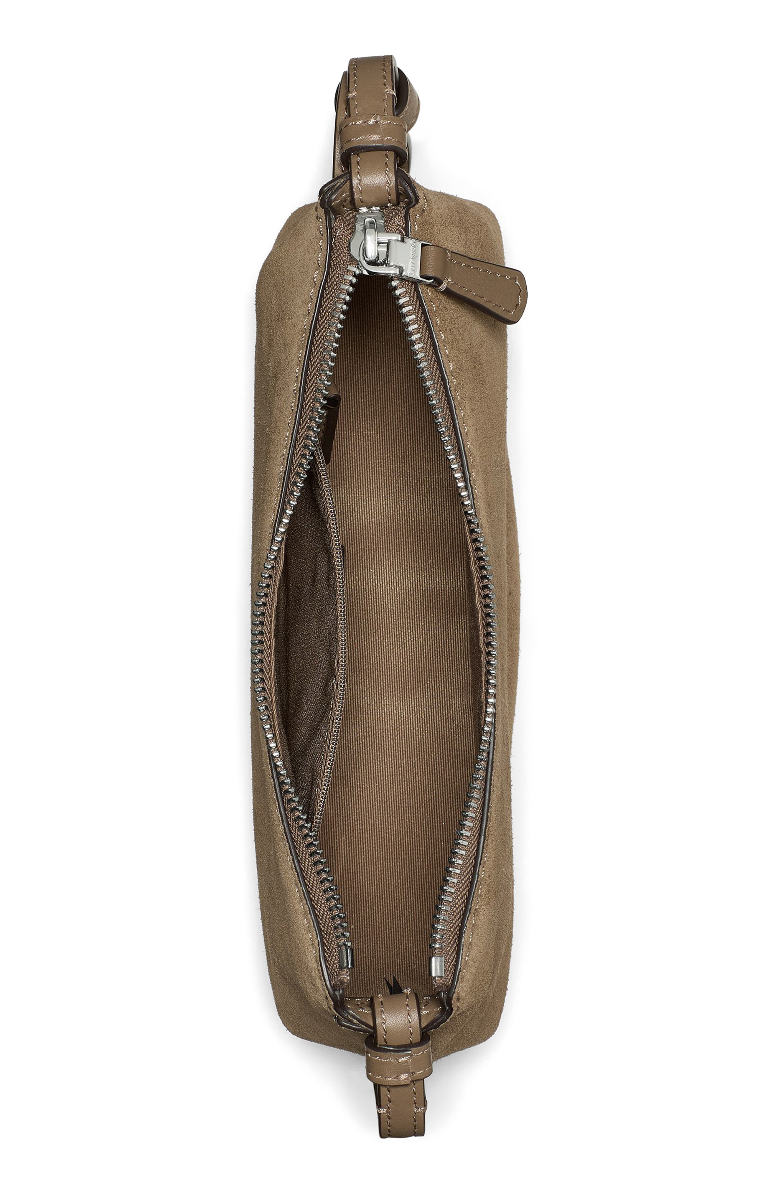 loop suede crossbody bag, Alternate, color, DRIFTWOOD