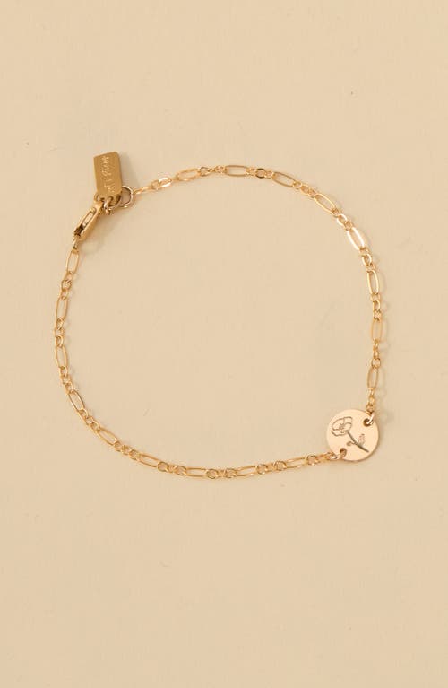 Set & Stones Lily Birth Flower Pendant Bracelet In Gold