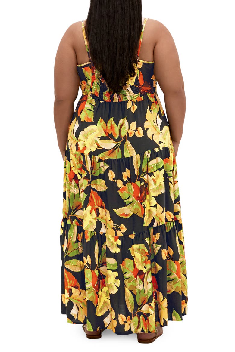 Oasis Maxi Sundress, Alternate, color, FOLIAGE LEAVES PRINT