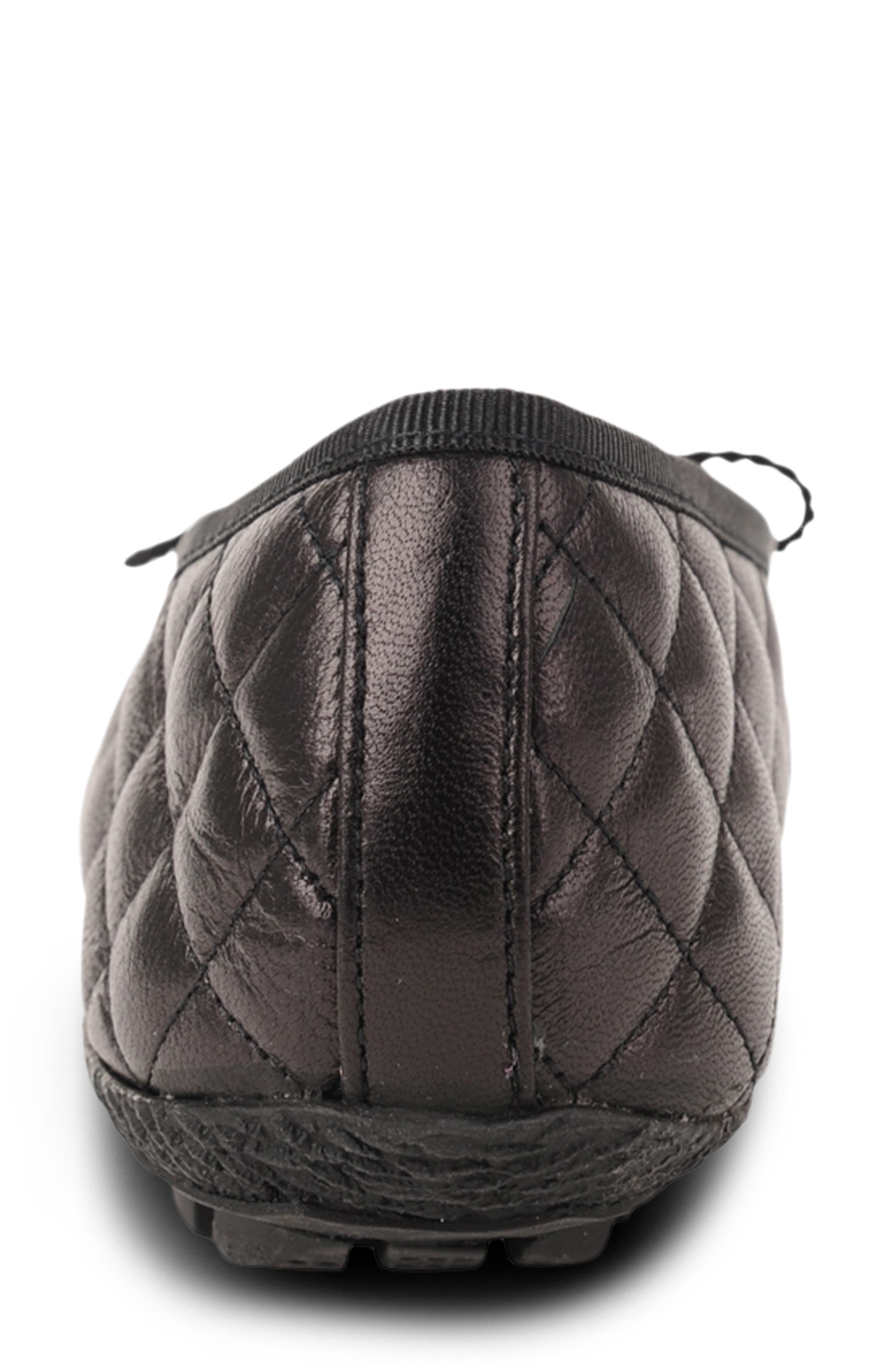 PAUL MAYER Cozy Quilted Cap Toe Ballet Flat, Alternate, color, Black Pat/ Black Leather