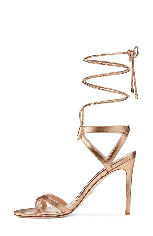 Stuart Weitzman Soiree 100 Lace-up Sandal In Animal Print