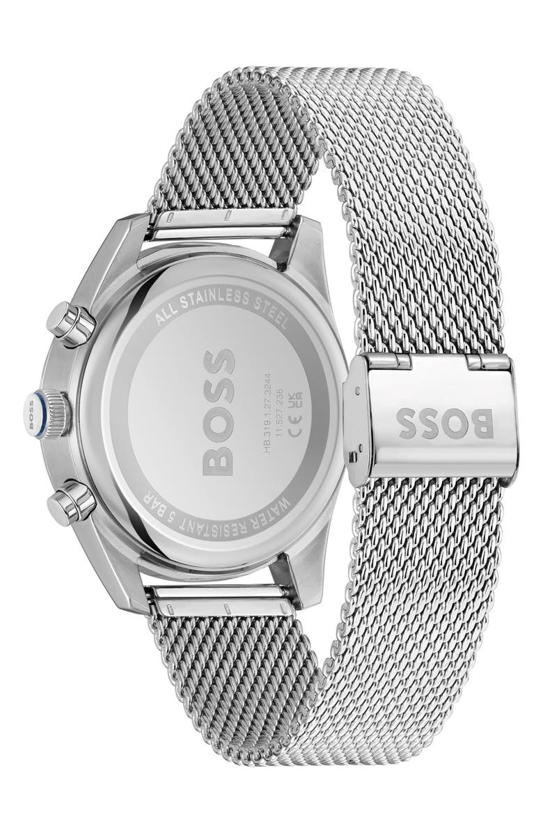 BOSS Skytraveller Chronograph Mesh Strap Watch, 44mm, Alternate, color, 