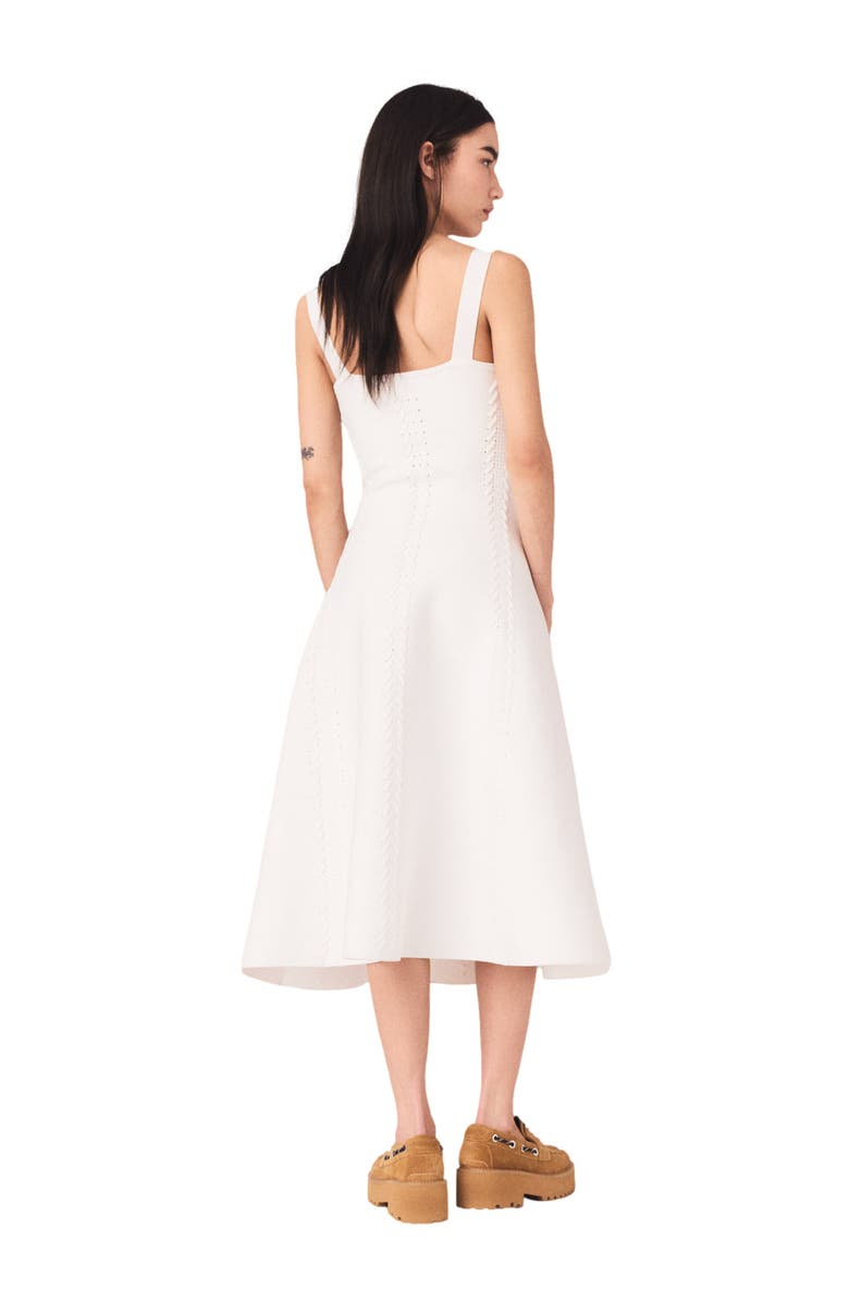 maje Knit midi dress, Alternate, color, White