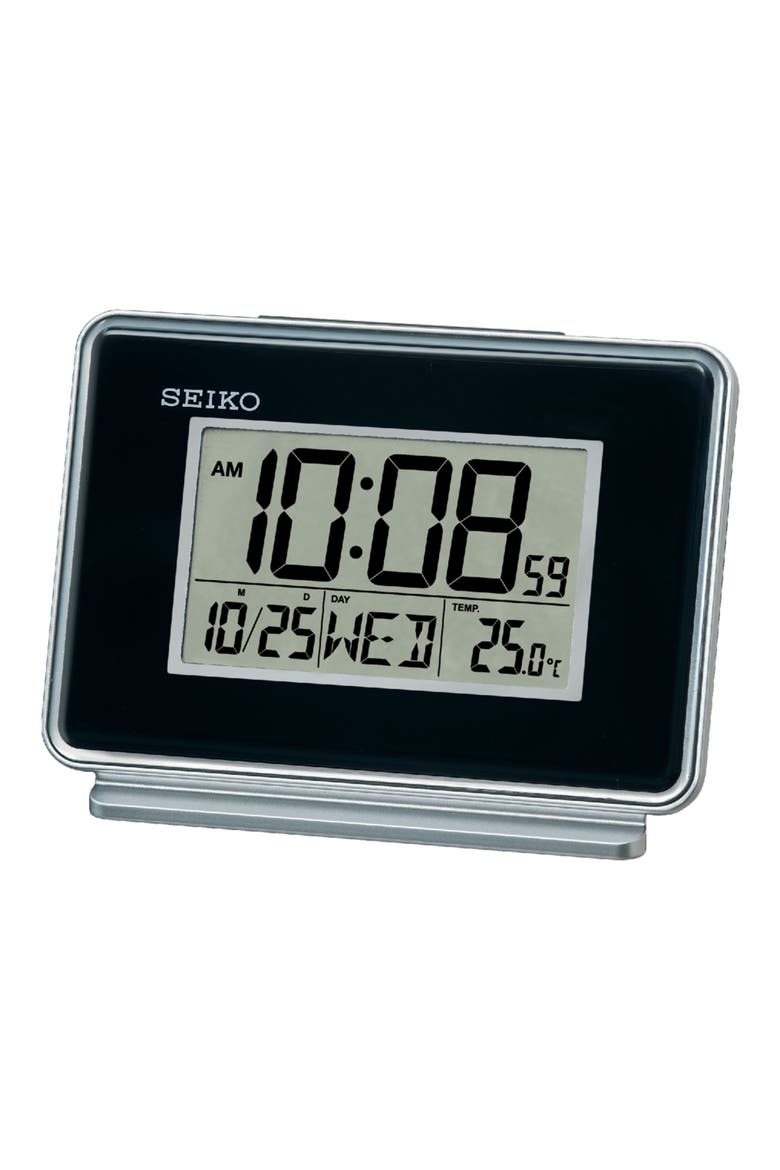 Hudson Everything Digital Alarm Clock, Main, color, BLACK