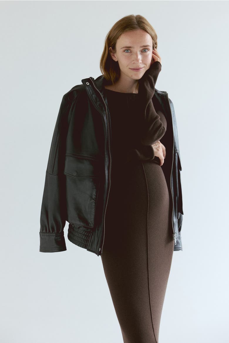 Mama Fine-knit Dress, Alternate, color, Dark brown