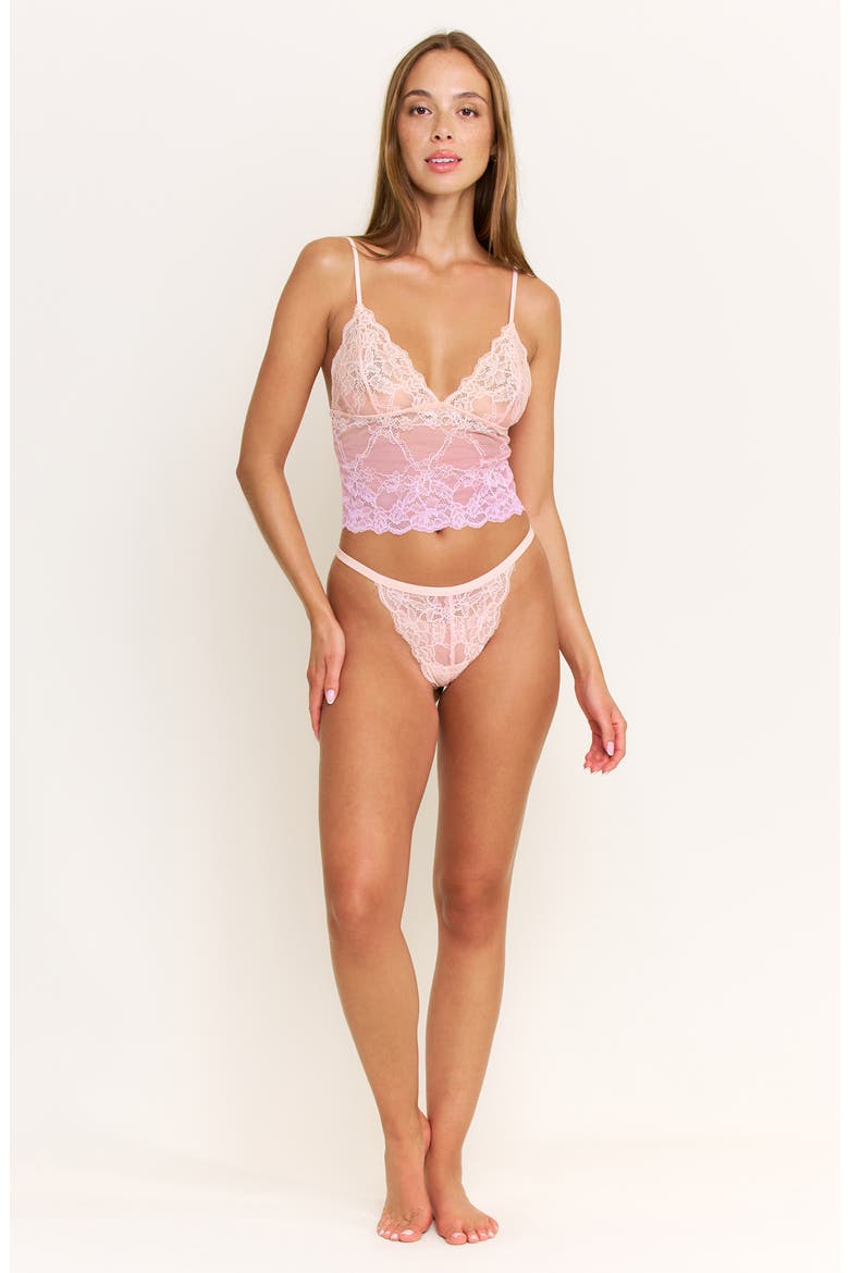Riot Lace Crop Camisole, Alternate, color, SUNSET CORAL OMBRE