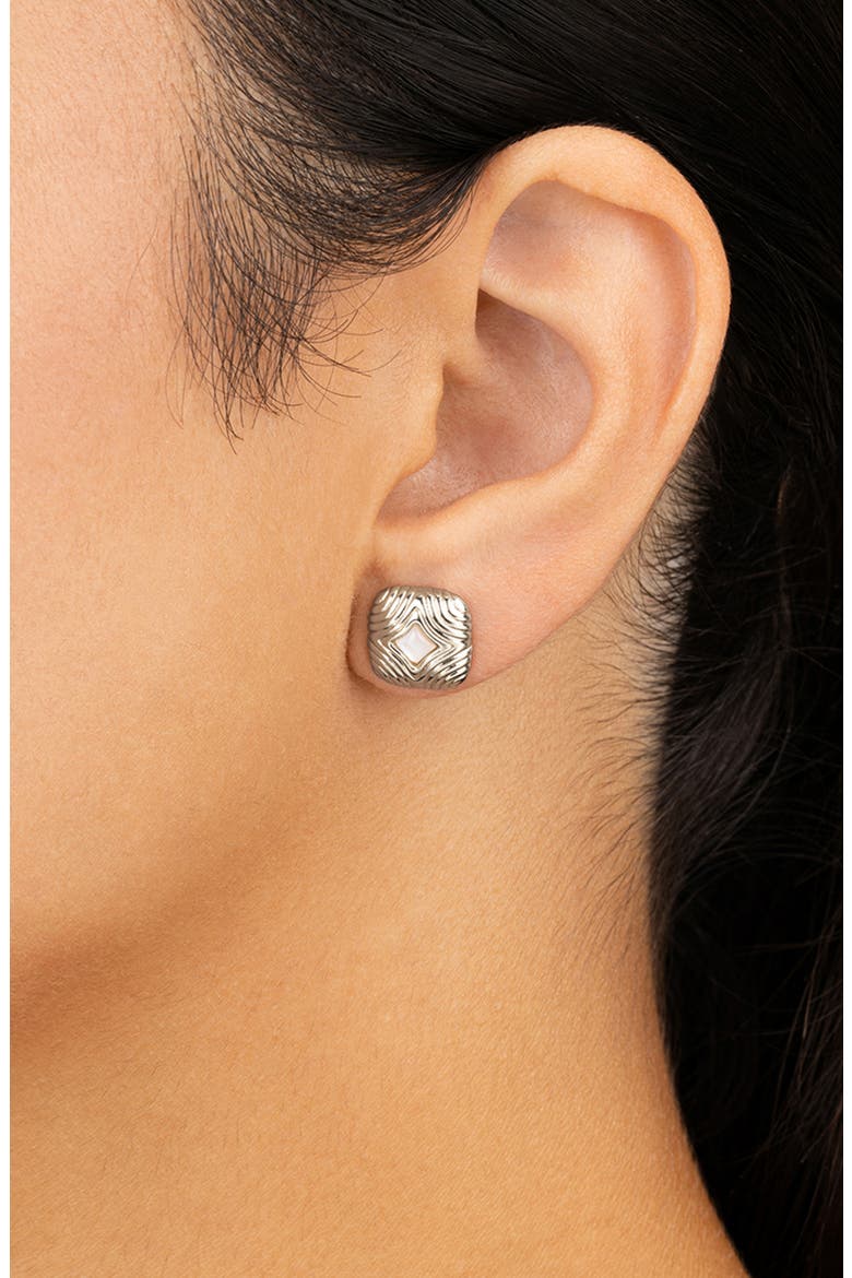 Fiorella Bloom Stud Earrings, Alternate, color, SILVER