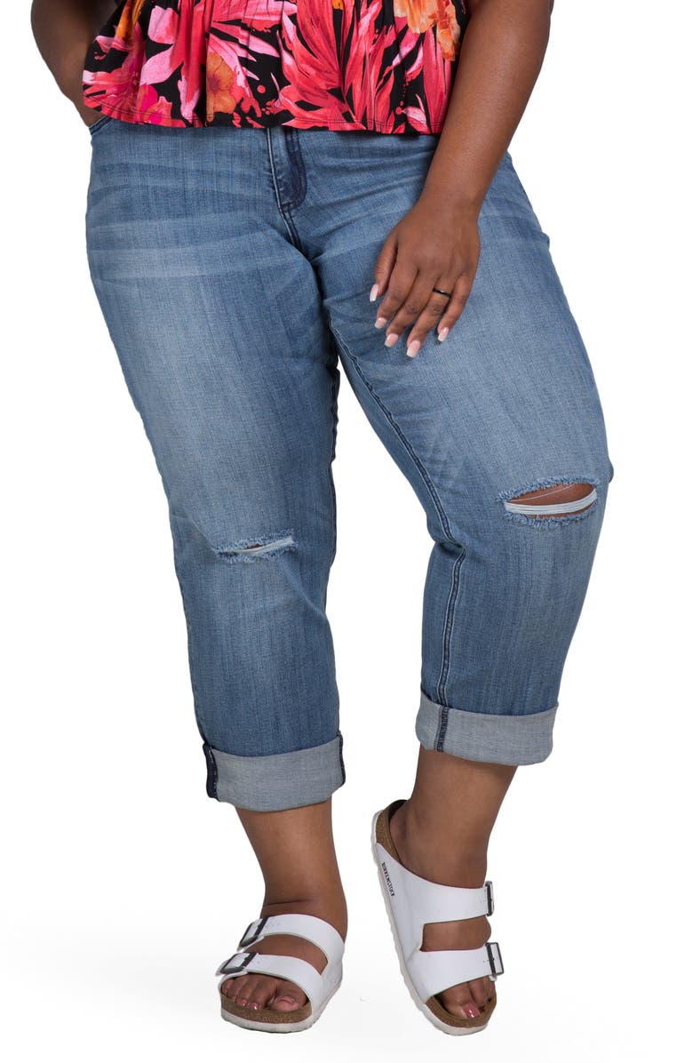 Poetic Justice Verla True Ripped Boyfriend Jeans, Main, color, 