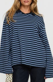 Princess Polly Settle Down Collared Striped Top
