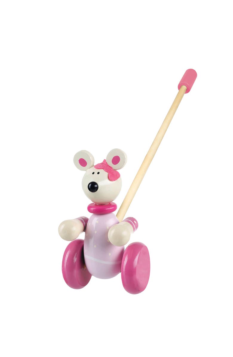 ORANGE TREE TOYS Push Along Pink Mouse, Wooden Toy, Fsc Certified, Ages 1+, Main, color, Multicolored