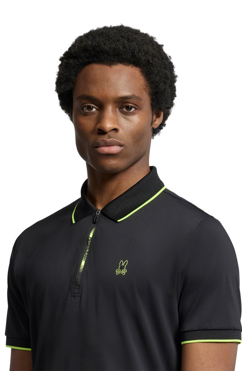 Psycho Bunny Jeffrey Tipped Zip Placket Polo, Alternate, color,