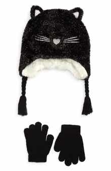 Capelli New York Kids' Disco Kitty Earflap Hat & Gloves Set