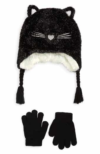 Capelli New York Kids' Disco Kitty Earflap Hat & Gloves Set