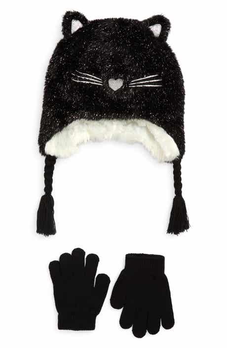 Capelli New York Kids' Disco Kitty Earflap Hat & Gloves Set