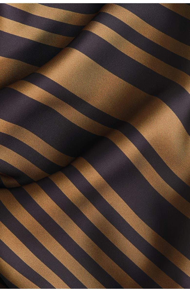 H&M Tie-detail Cowl-neck Top, Alternate, color, Dark Brown/Patterned
