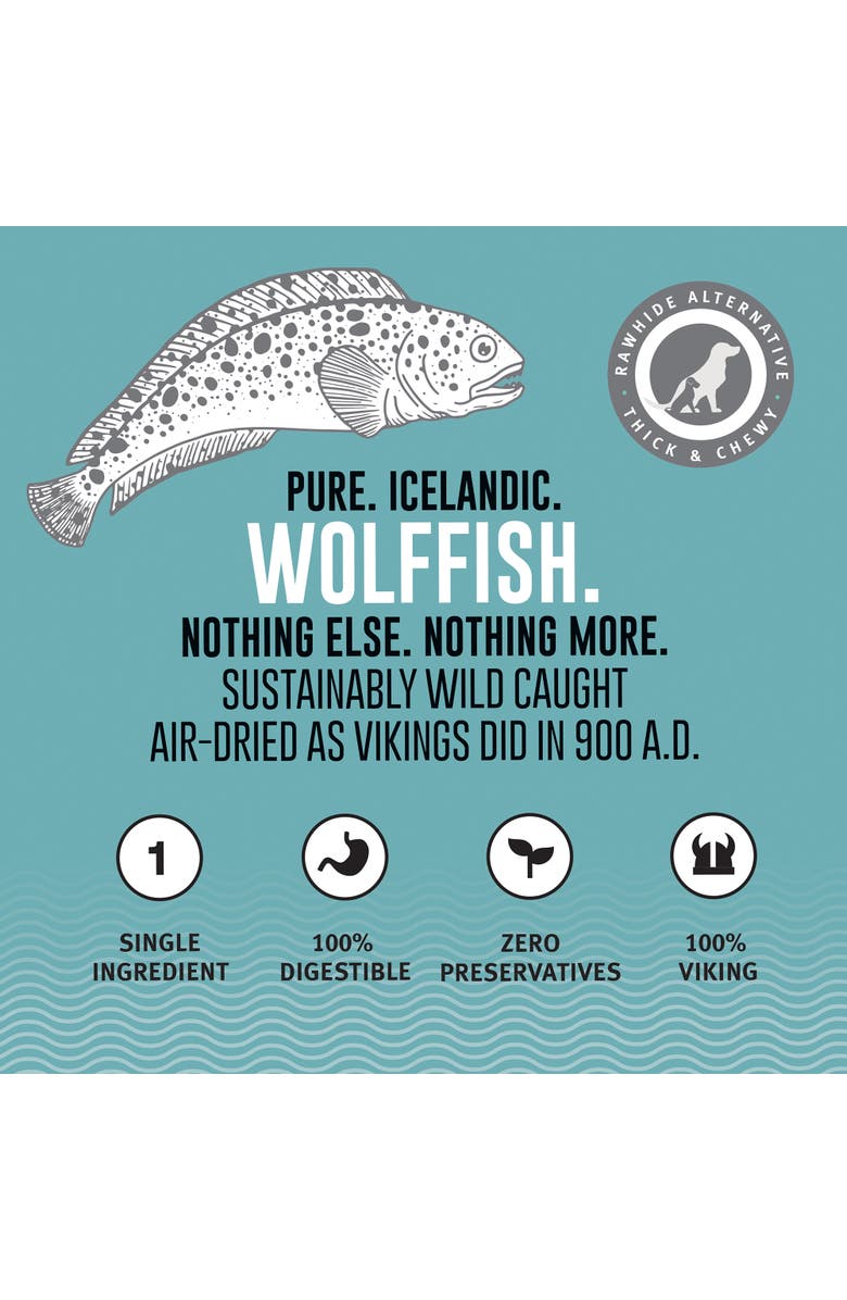 ICELANDIC+ Wolffish Skin Stick Chews Dog Treat 3.0oz Bag, Alternate, color, 