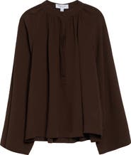 Michael Kors Collection Silk Seersucker Poet Shirt