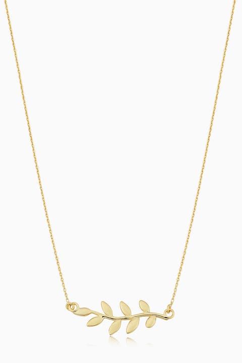 14K Yellow Gold Peace and Love Necklace