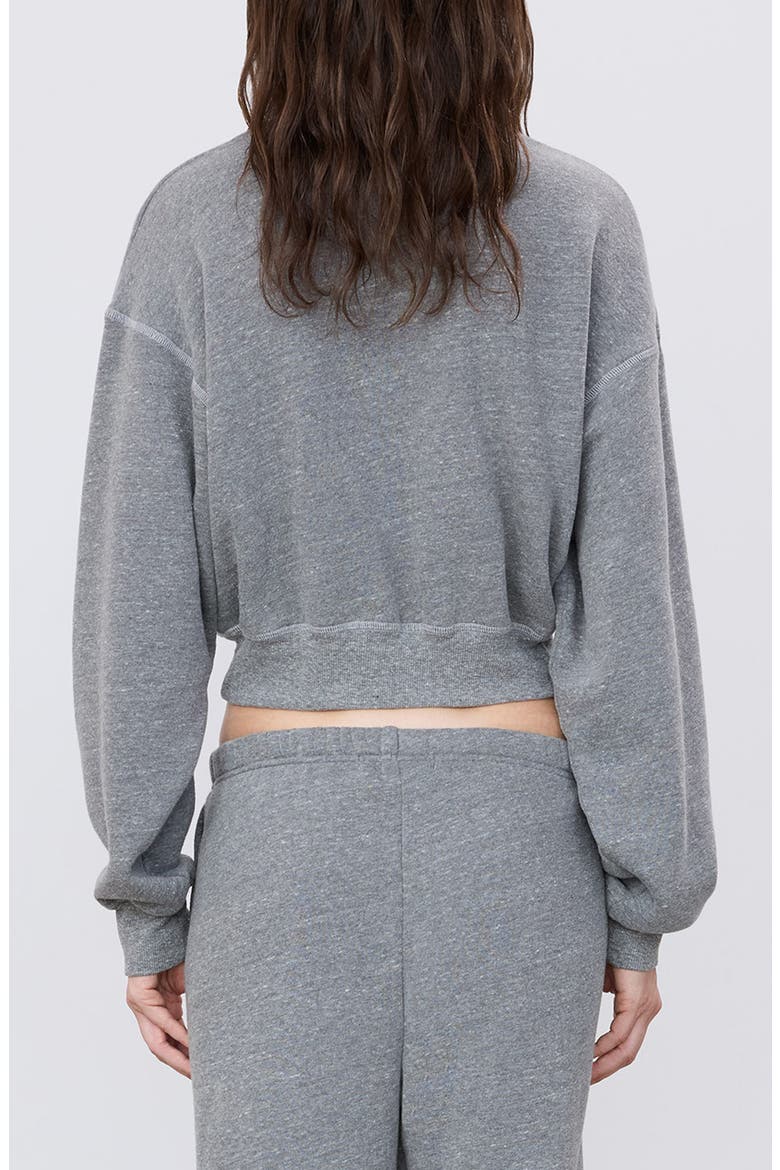 Cropped Half Zip Sweatshirt, Alternate, color, DARK HEATHER GREY
