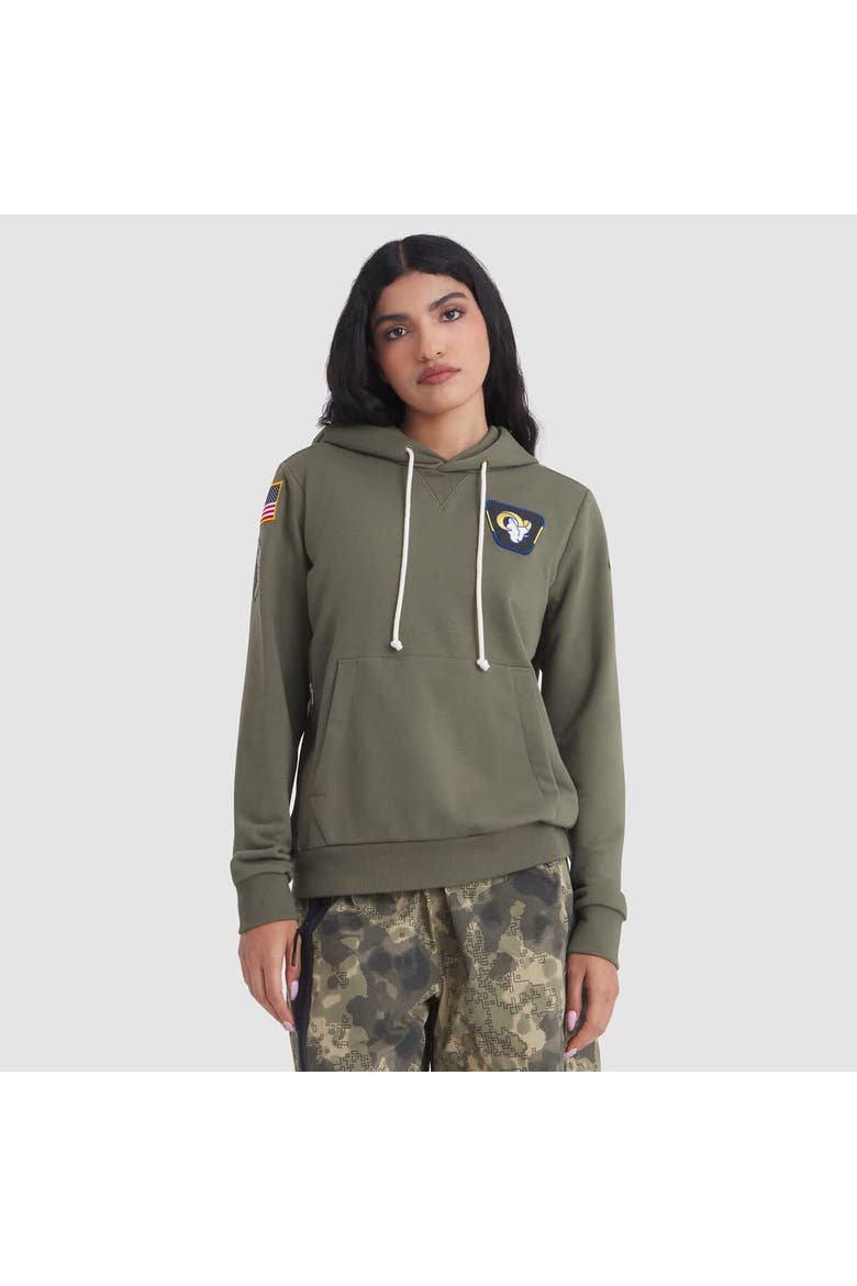 Women's Nike Olive Los Angeles Rams 2025 Salute to Service Sideline Standard Issue Dri-FIT Hoodie, Main, color, Olive