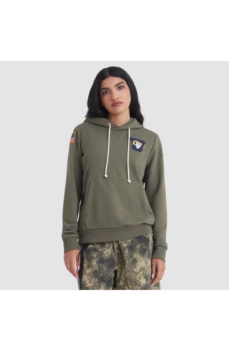 Nike Women's Nike Olive Los Angeles Rams 2025 Salute to Service Sideline Standard Issue Dri-FIT Hoodie, Main, color, Olive