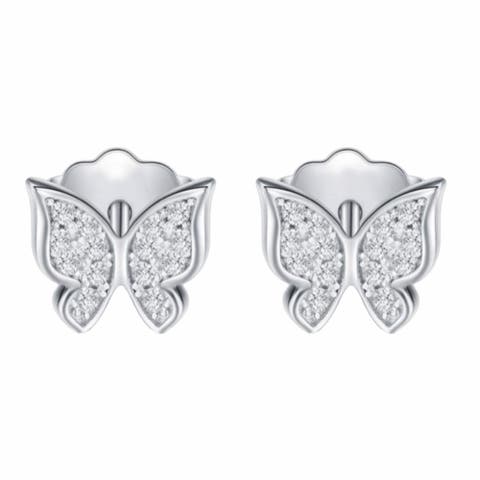 Sterling Silver Butterfly Crystal Earrings