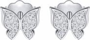 Donatello Gian Sterling Silver Butterfly Crystal Earrings