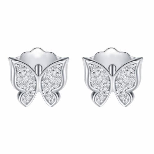 Donatello Gian Sterling Silver Butterfly Crystal Earrings In Silver
