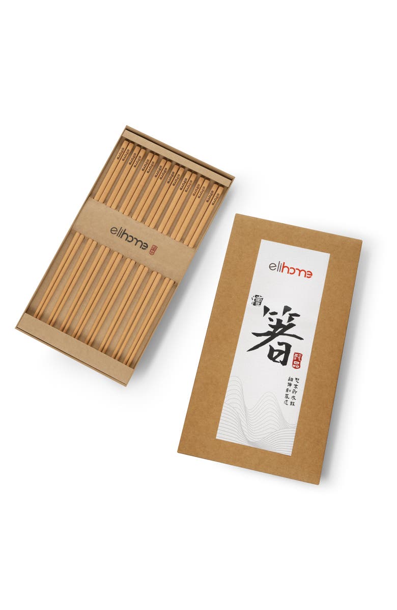 Elihome Premium Wood Fiber Chopsticks - 10-pairs, Main, color, Natural